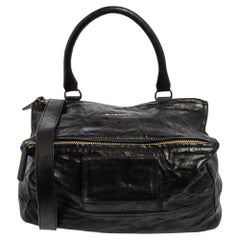 Used Givenchy Black Leather Large Pandora Shoulder Bag