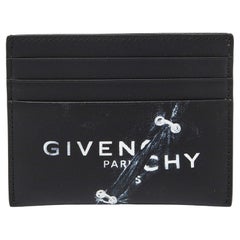 Givenchy Logo-Kartenhalter aus schwarzem Leder