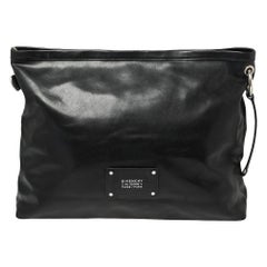 Givenchy Black Leather Logo Patch Messenger