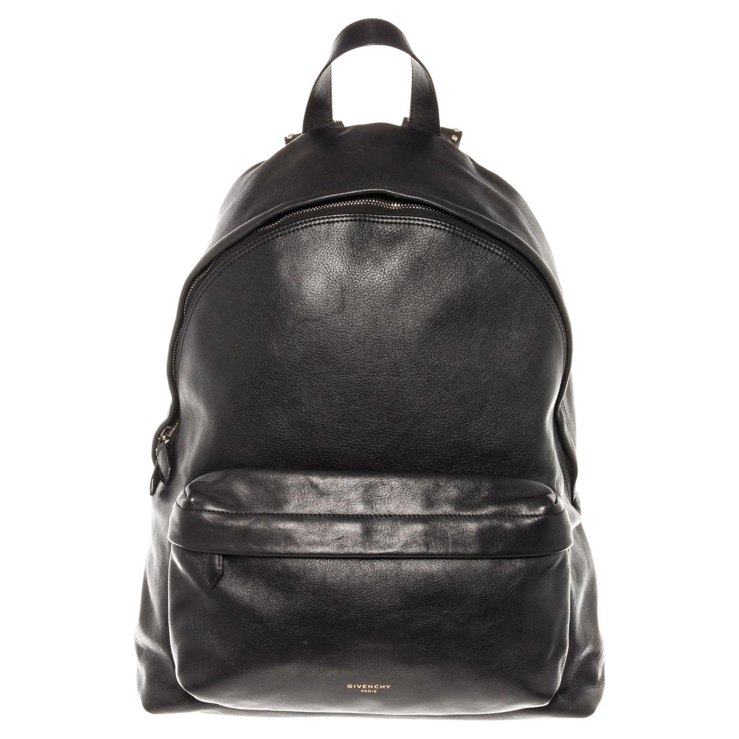Givenchy Black Leather Logo Studs Backpack