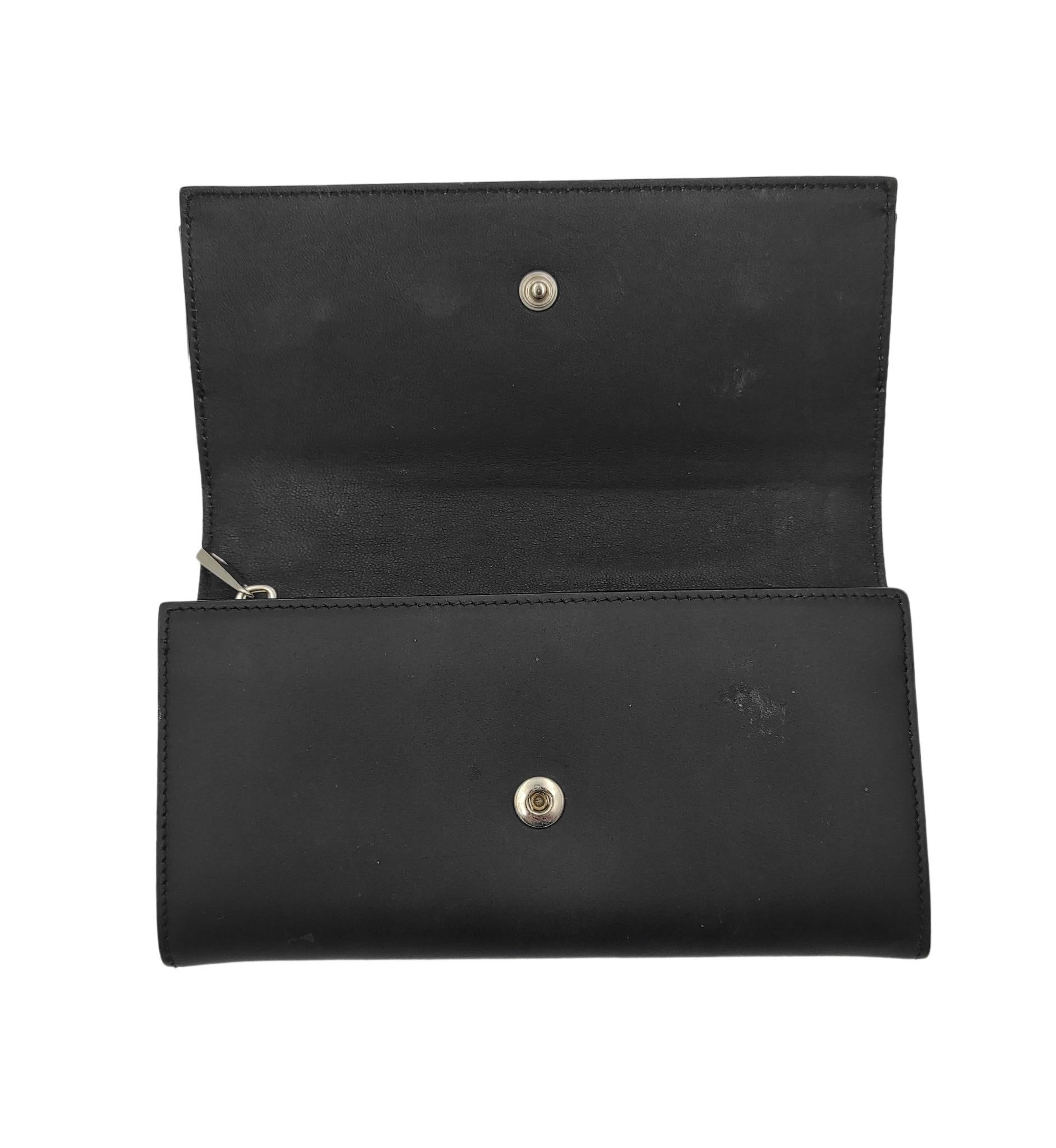 Givenchy black leather long wallet For Sale 5