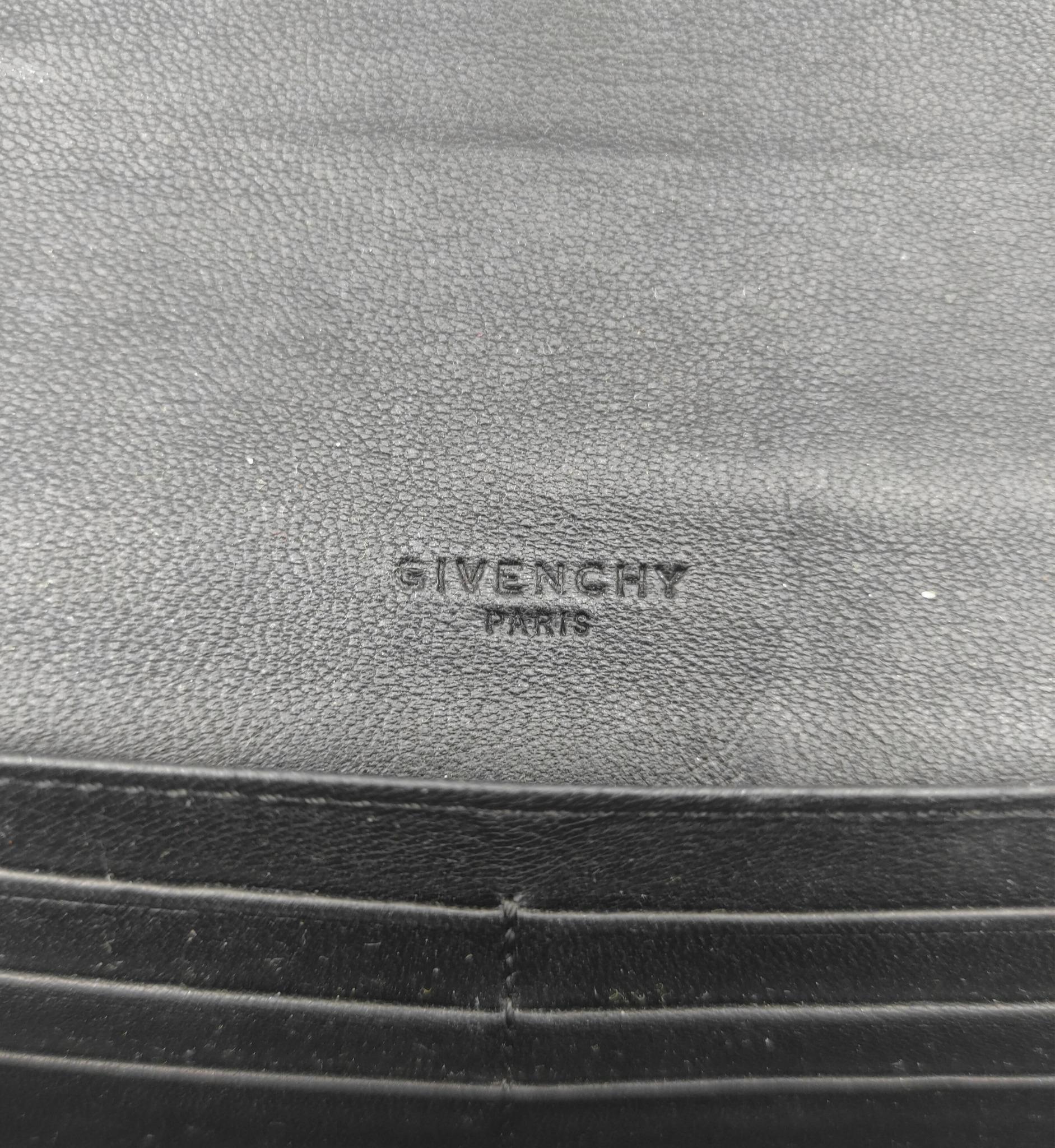 Givenchy black leather long wallet For Sale 8
