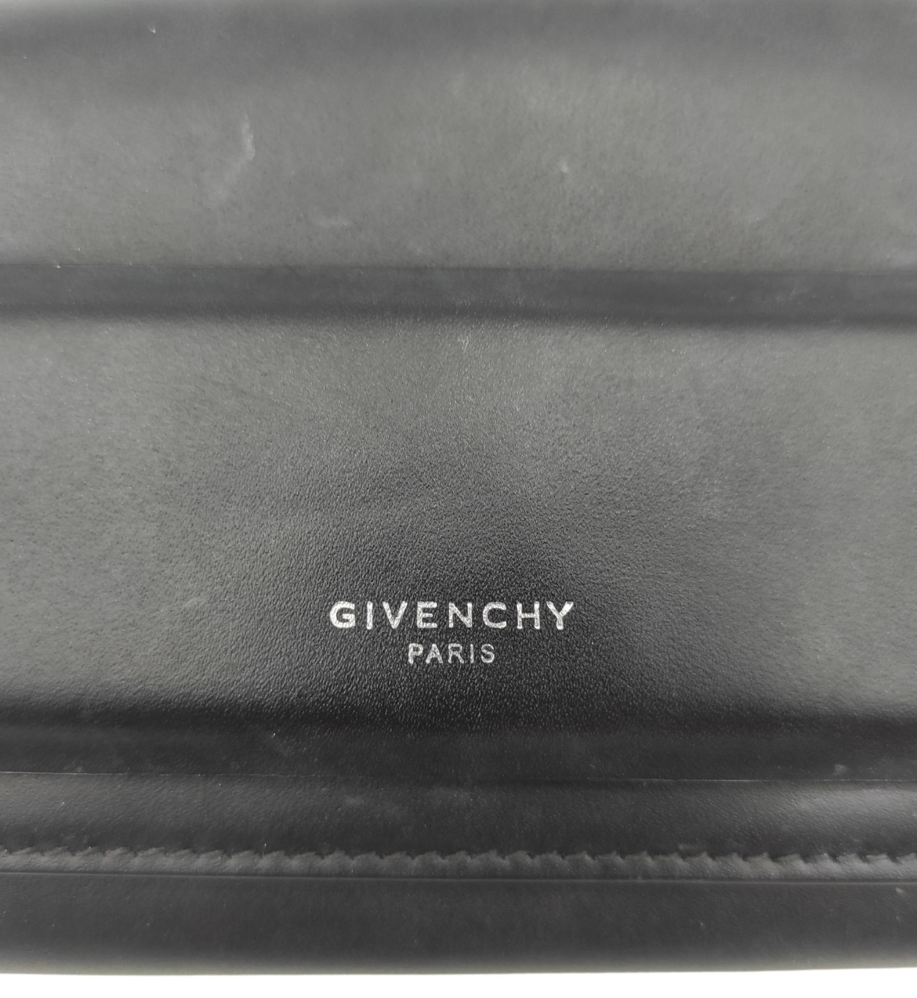 Black Givenchy black leather long wallet For Sale