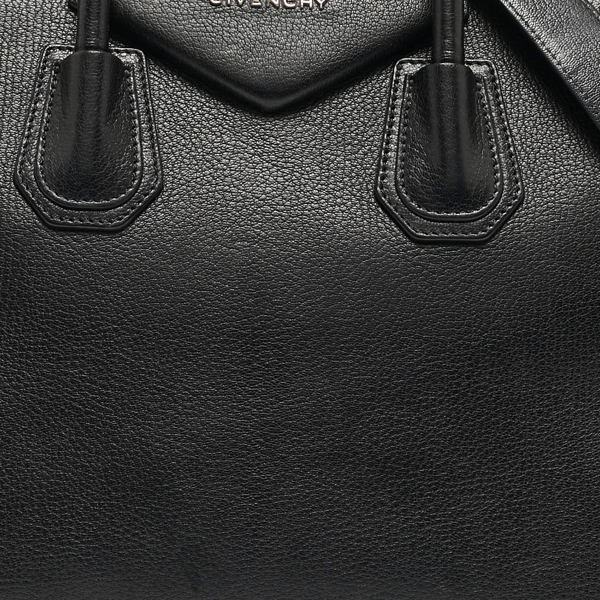 Givenchy Black Leather Medium Antigona Satchel For Sale 13