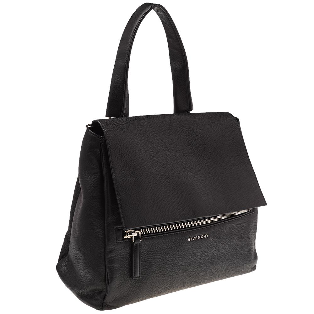 Givenchy Black Leather Medium Pandora Pure Flap Top Handle Bag 6