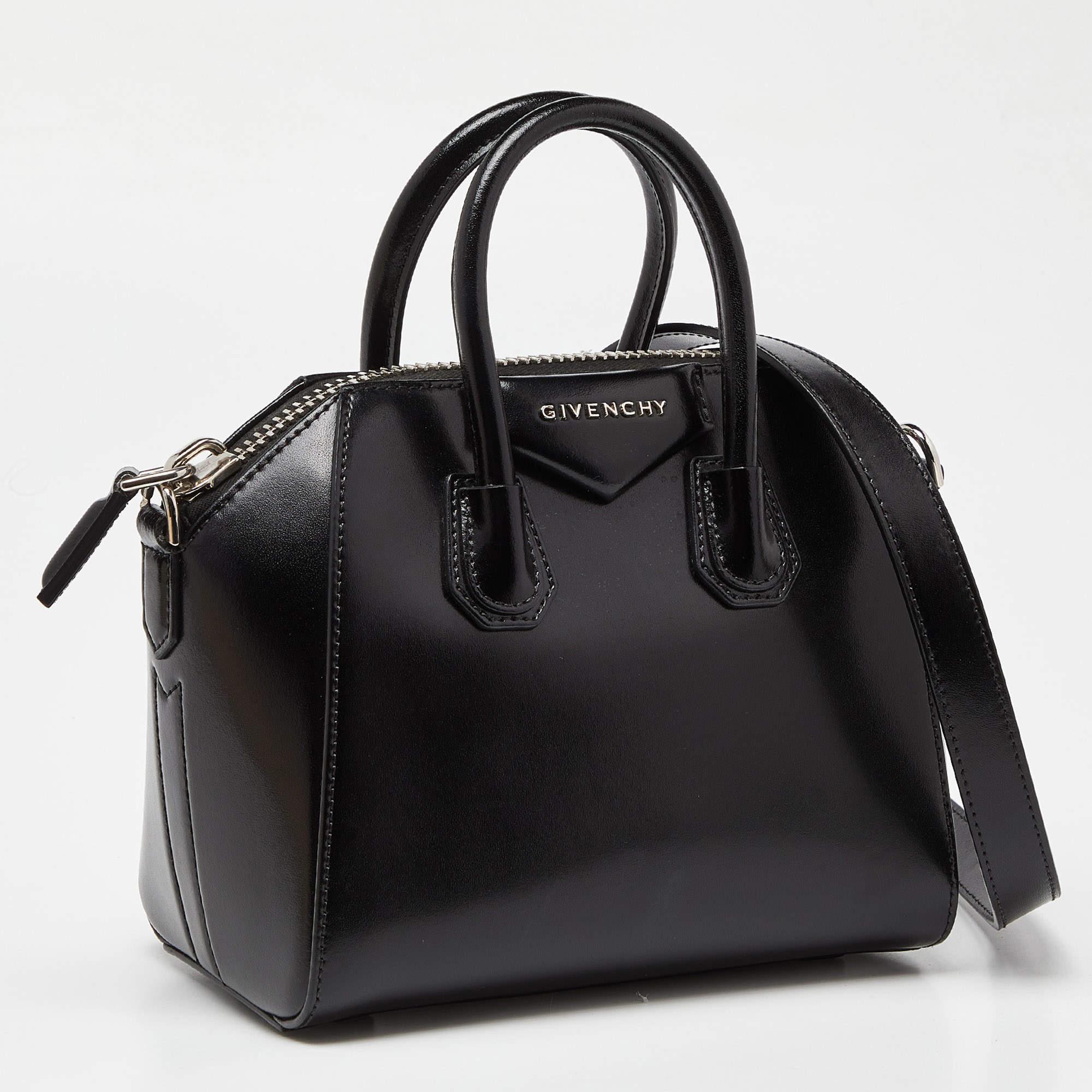Givenchy Black Leather Mini Antigona Satchel For Sale 6