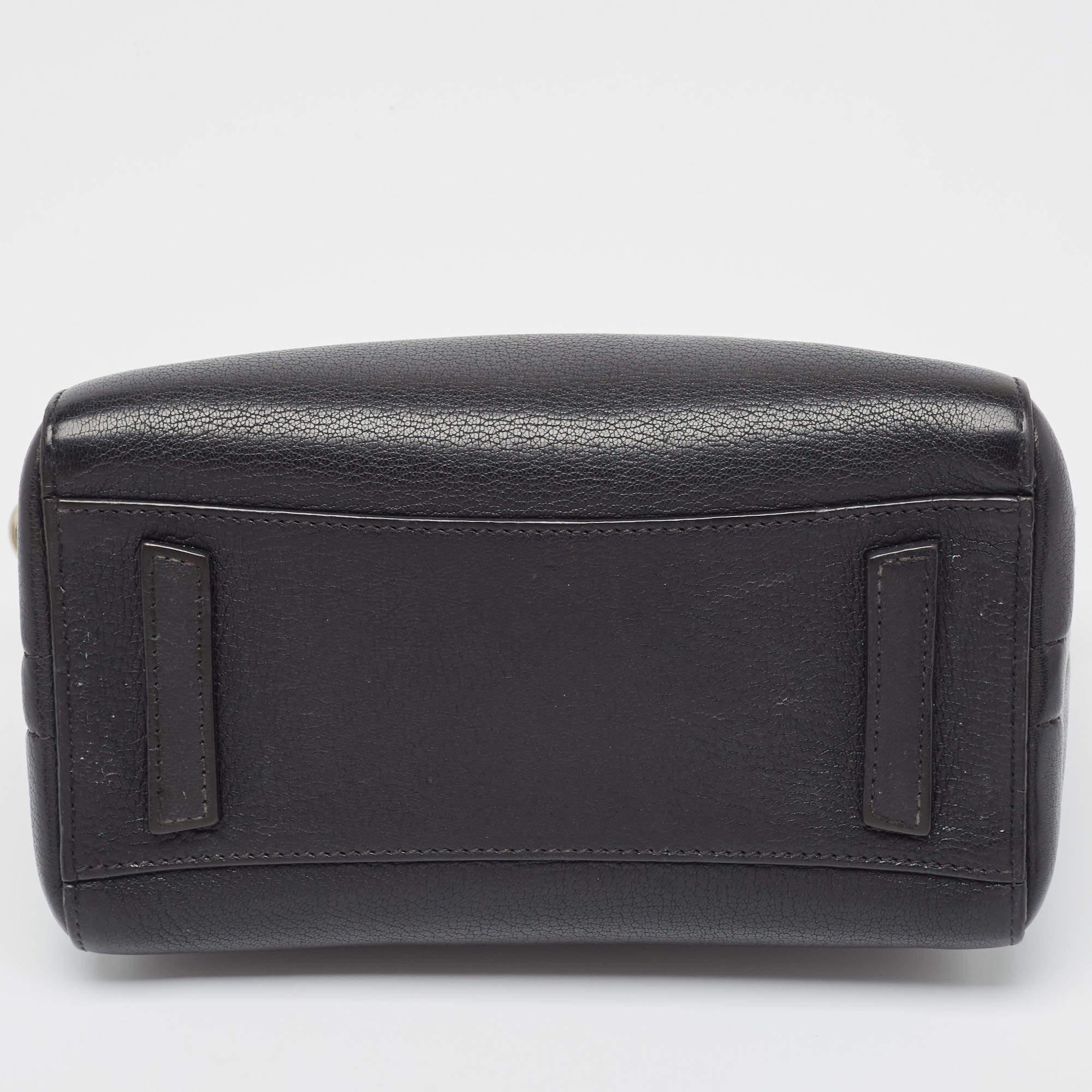 Givenchy Black Leather Mini Antigona Satchel For Sale 4