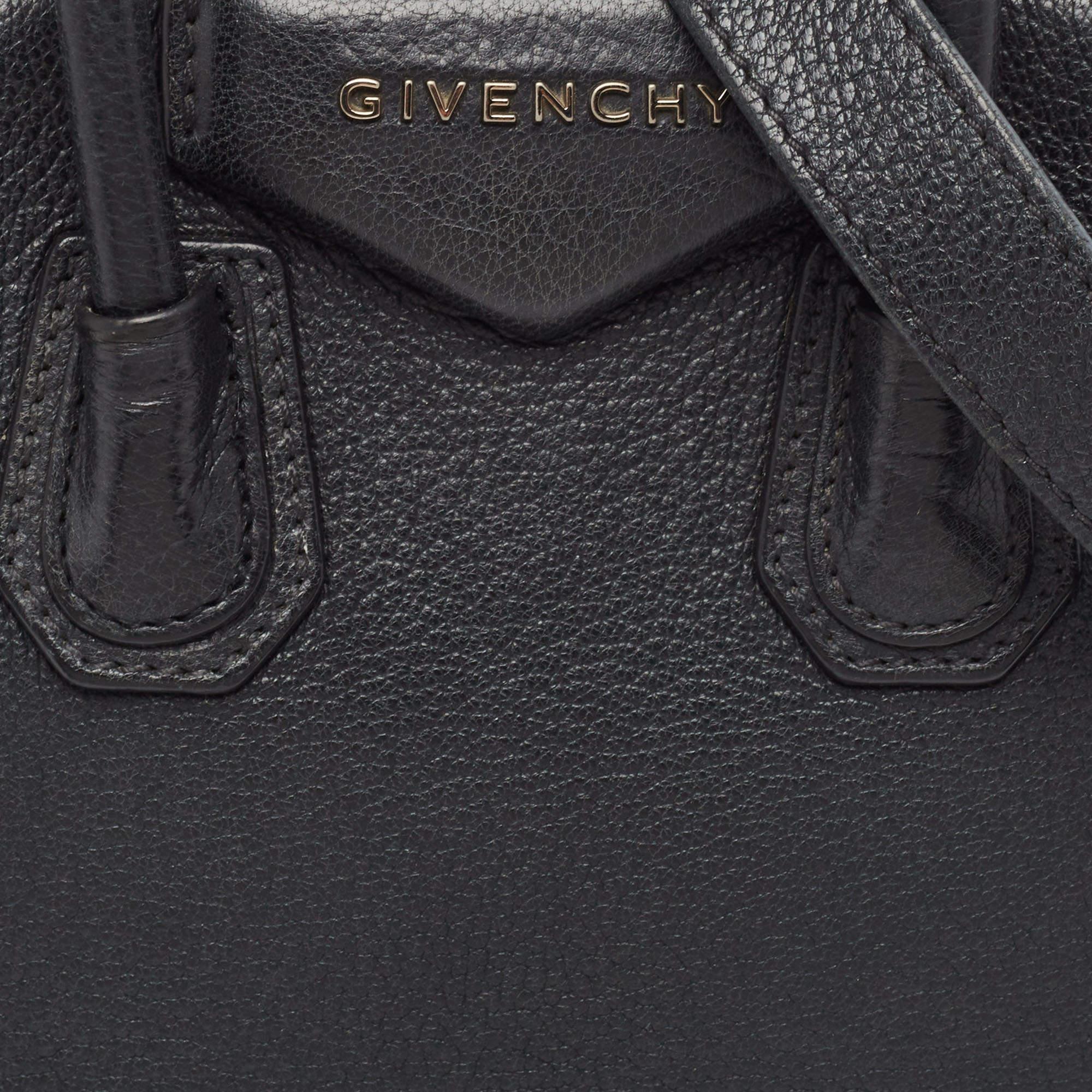 Givenchy Black Leather Mini Antigona Satchel For Sale 5