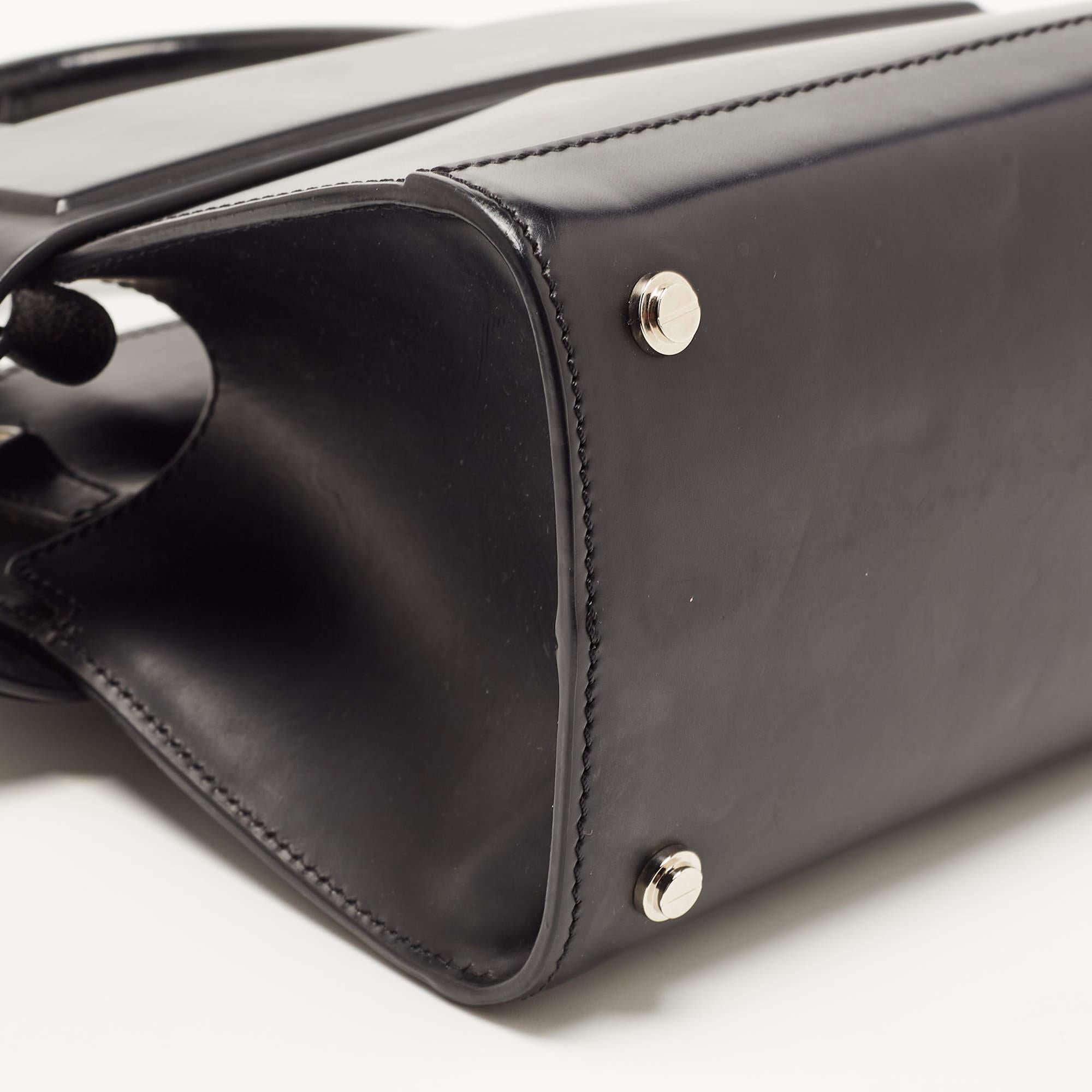 Givenchy Black Leather Mini Horizon Tote For Sale 9