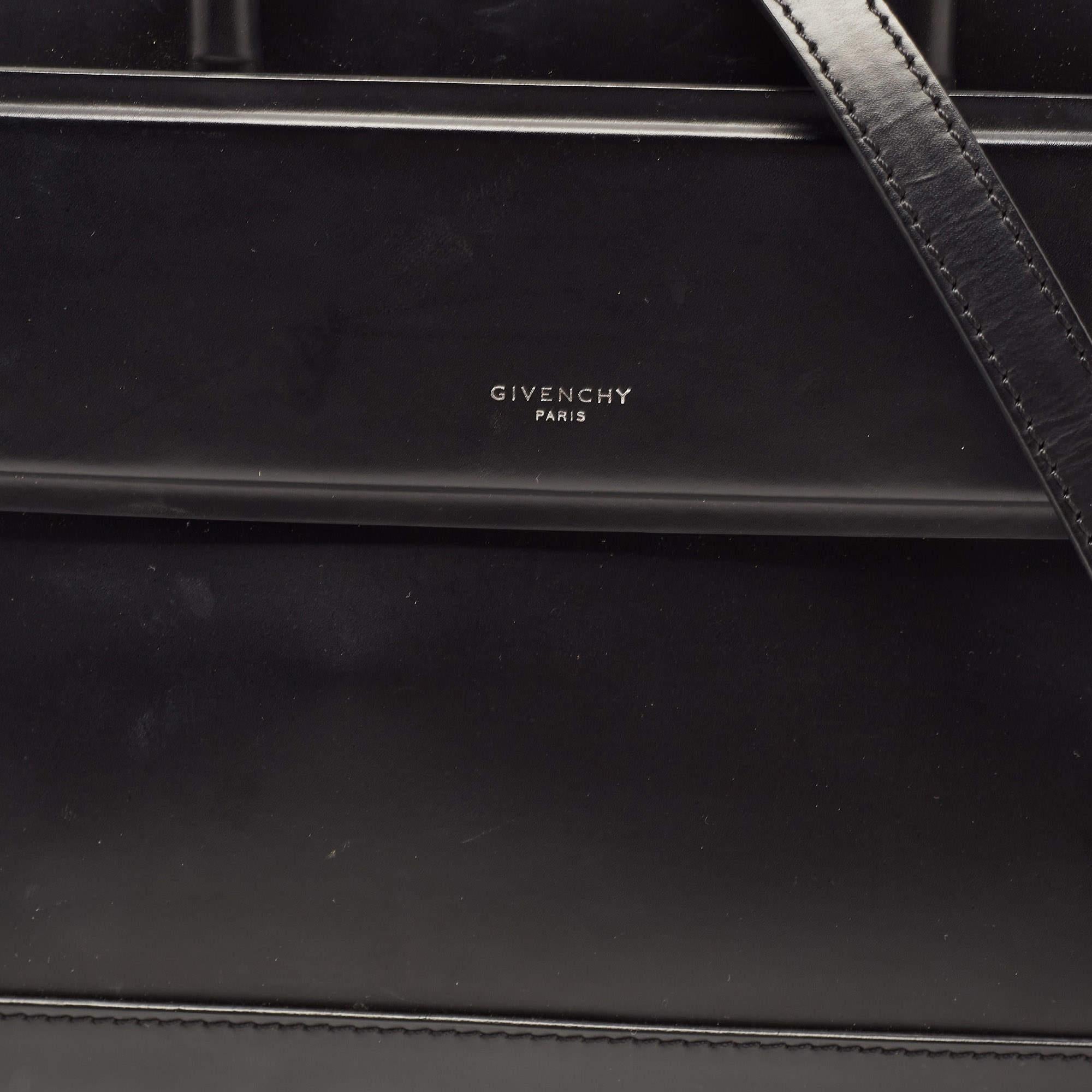 Givenchy Black Leather Mini Horizon Tote For Sale 3