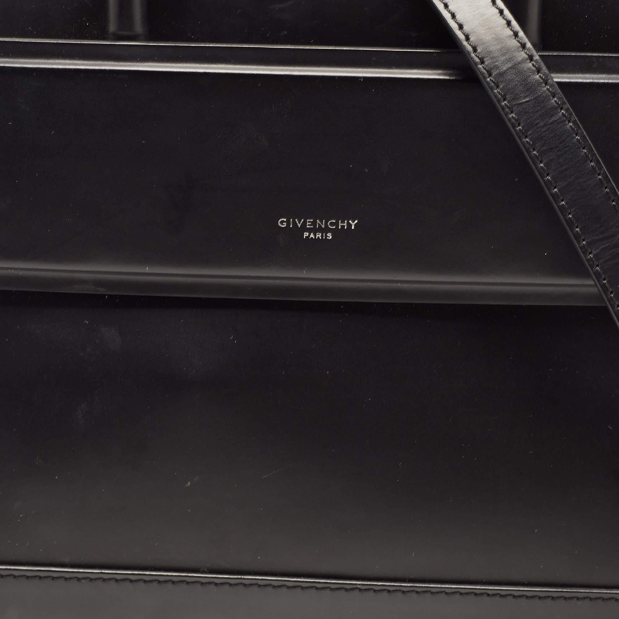 Givenchy Black Leather Mini Horizon Tote For Sale 5