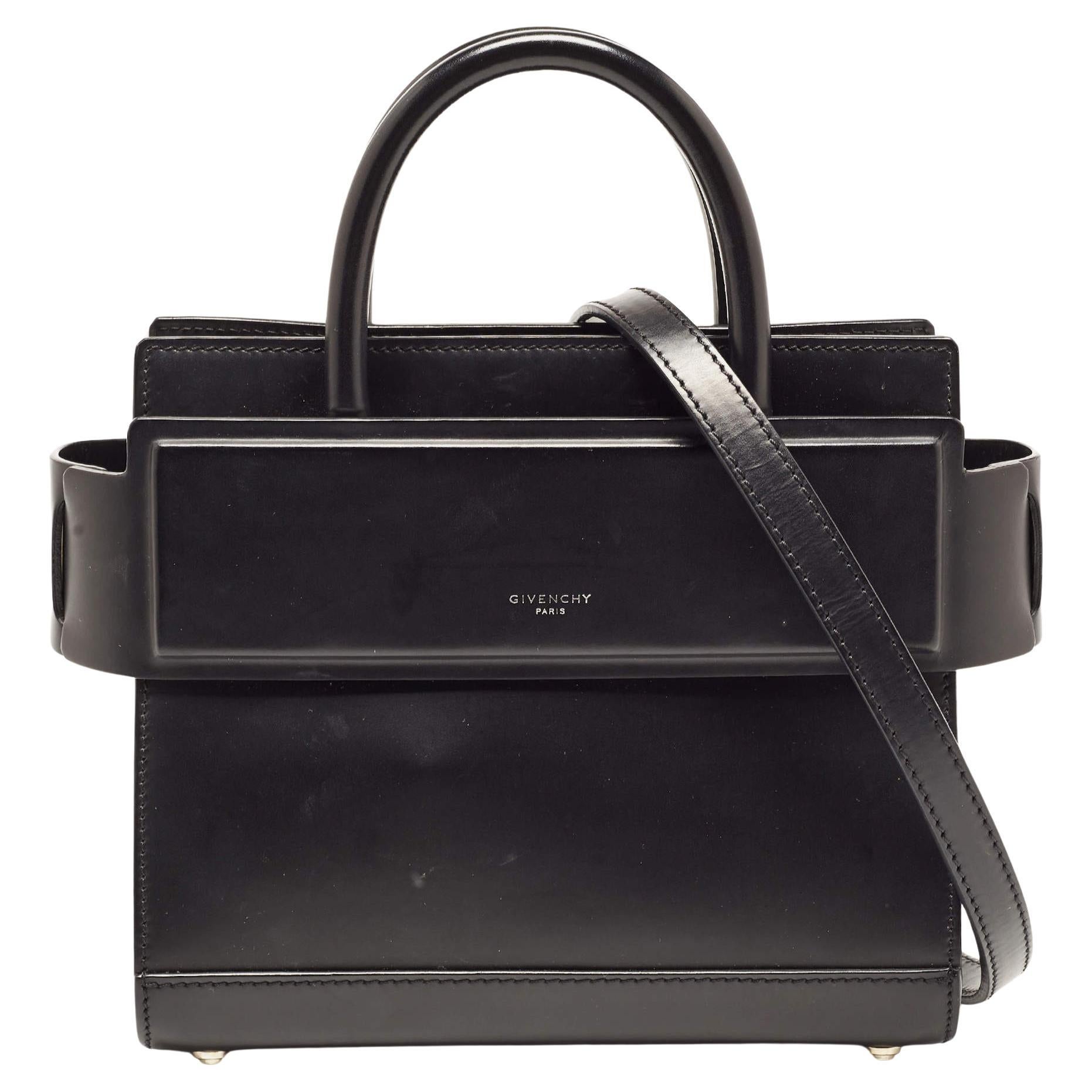 Givenchy Black Leather Mini Horizon Tote For Sale