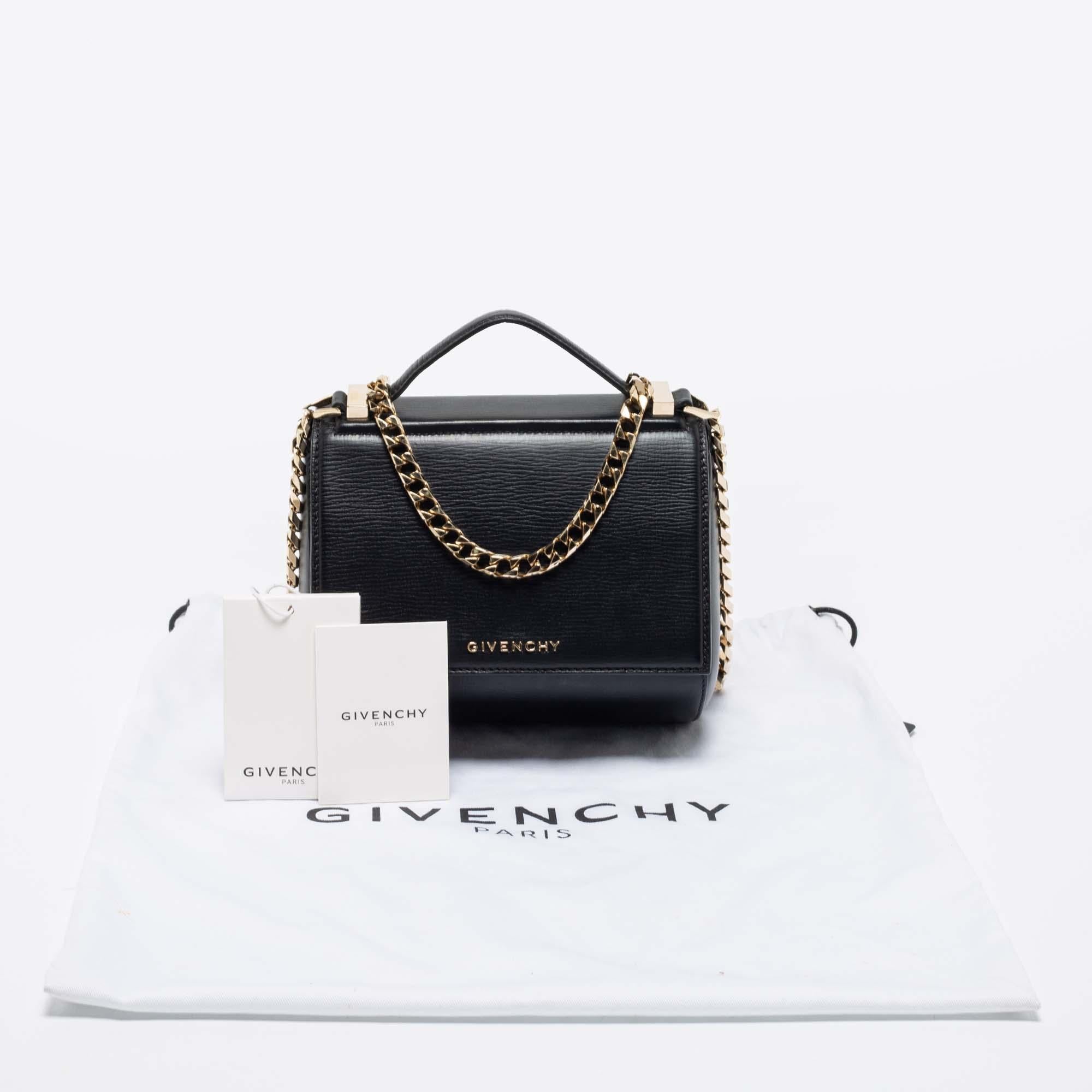 Givenchy Black Leather Mini Pandora Box Crossbody Bag 6