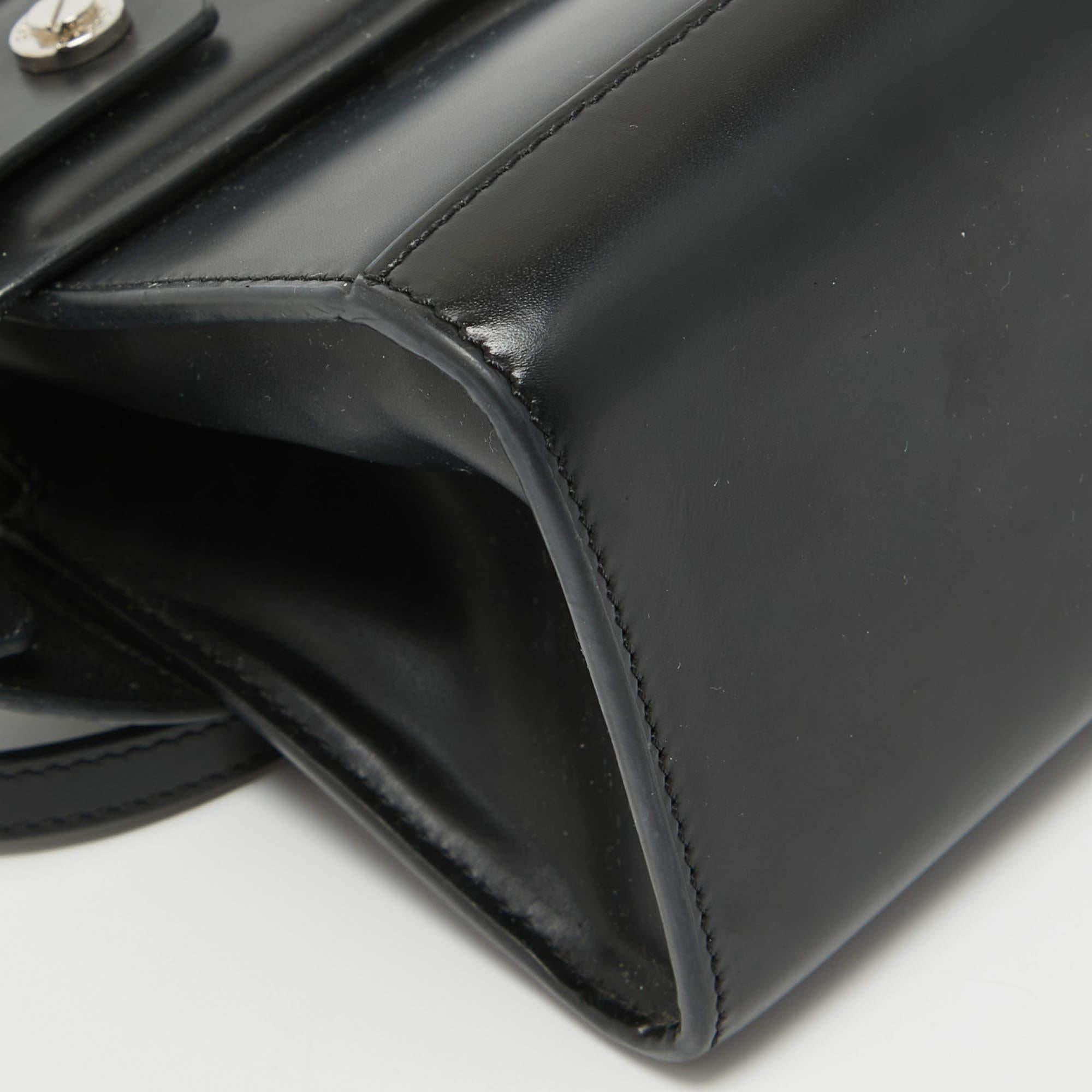 Givenchy Black Leather Nano Horizon Crossbody Bag For Sale 8