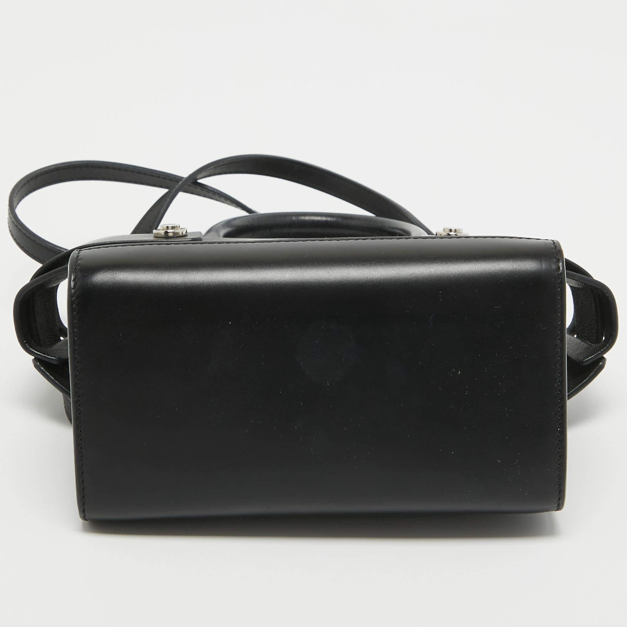 Givenchy Black Leather Nano Horizon Crossbody Bag 9