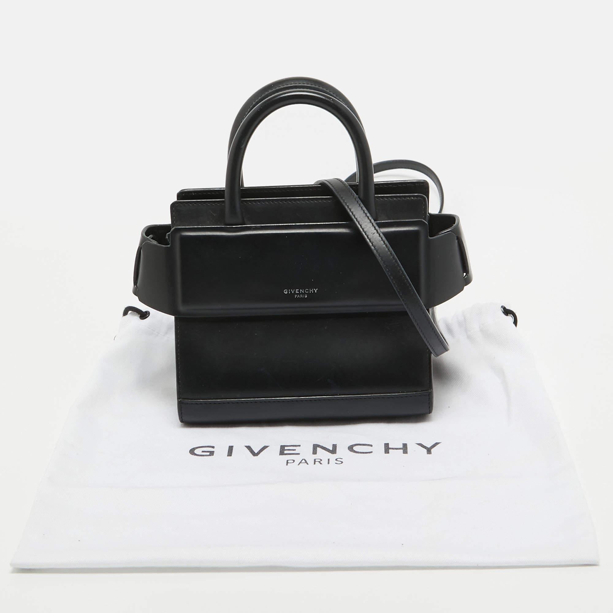 Givenchy Black Leather Nano Horizon Crossbody Bag 12