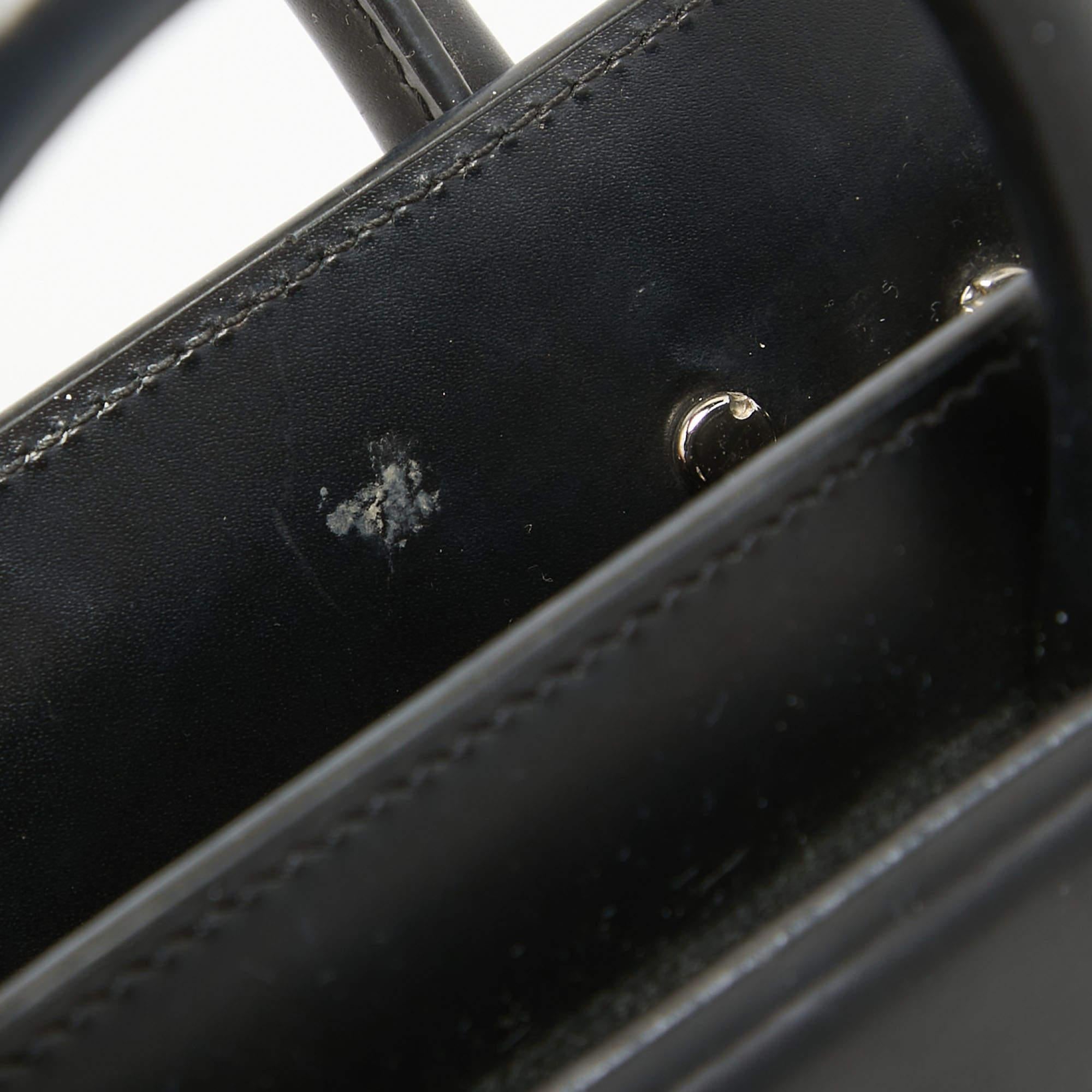 Givenchy Black Leather Nano Horizon Crossbody Bag For Sale 4