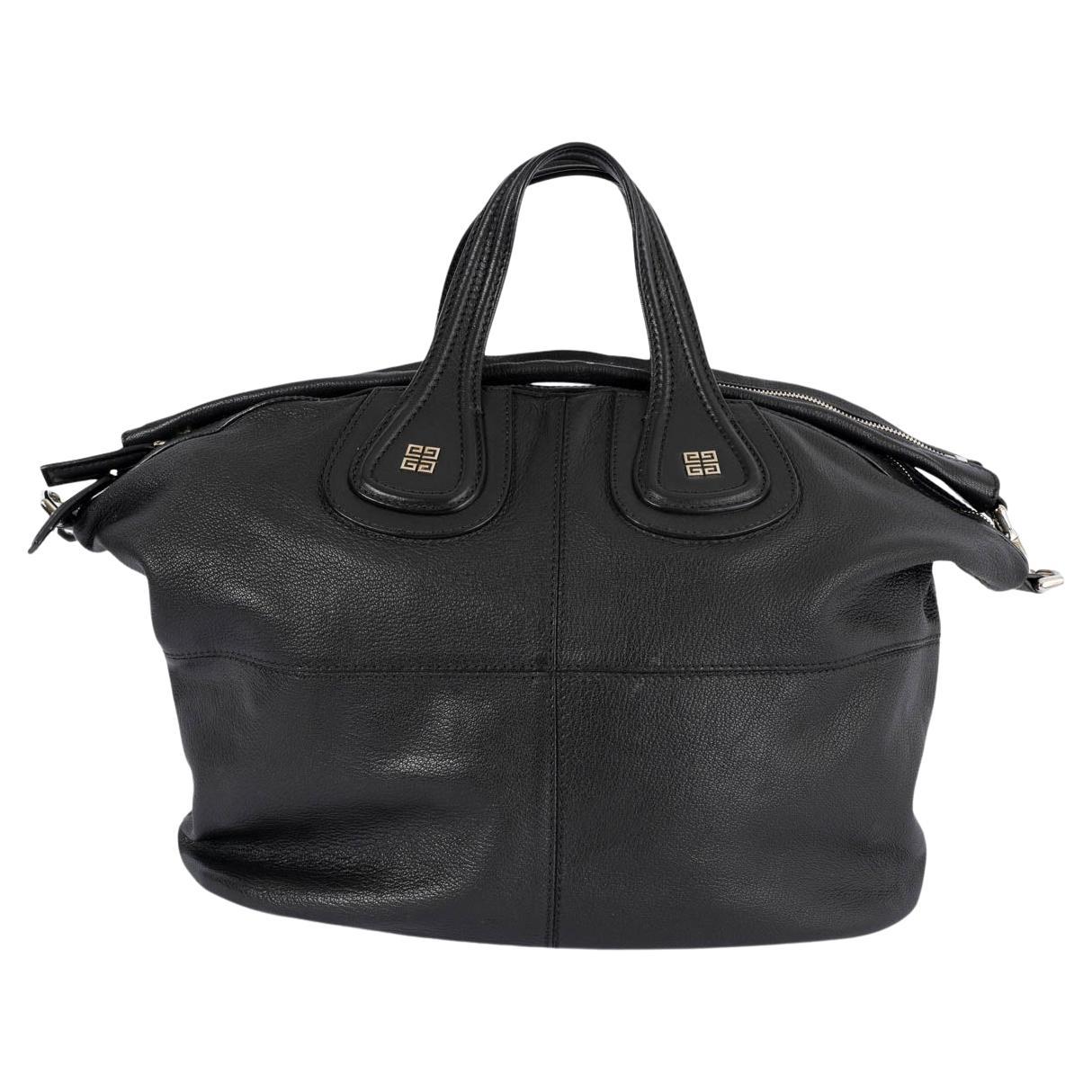 GIVENCHY black leather NIGHTINGALE MEDIUM Tote Bag For Sale