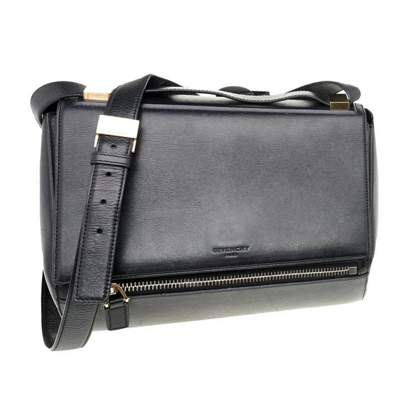 Givenchy Black Leather Pandora Box Medium Shoulder Bag 2