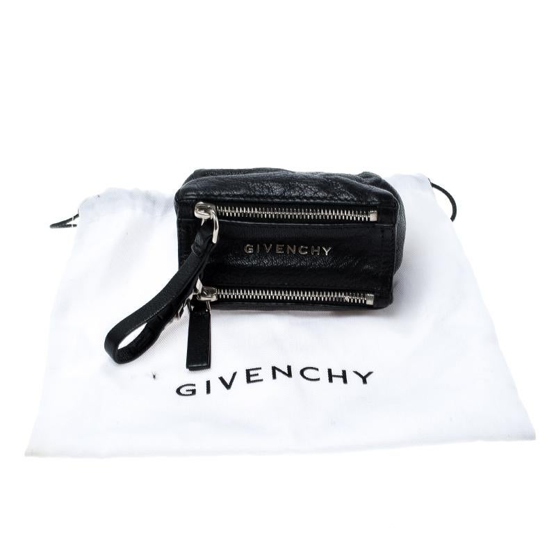 Givenchy Black Leather Pandora Coin Purse In Good Condition In Dubai, Al Qouz 2