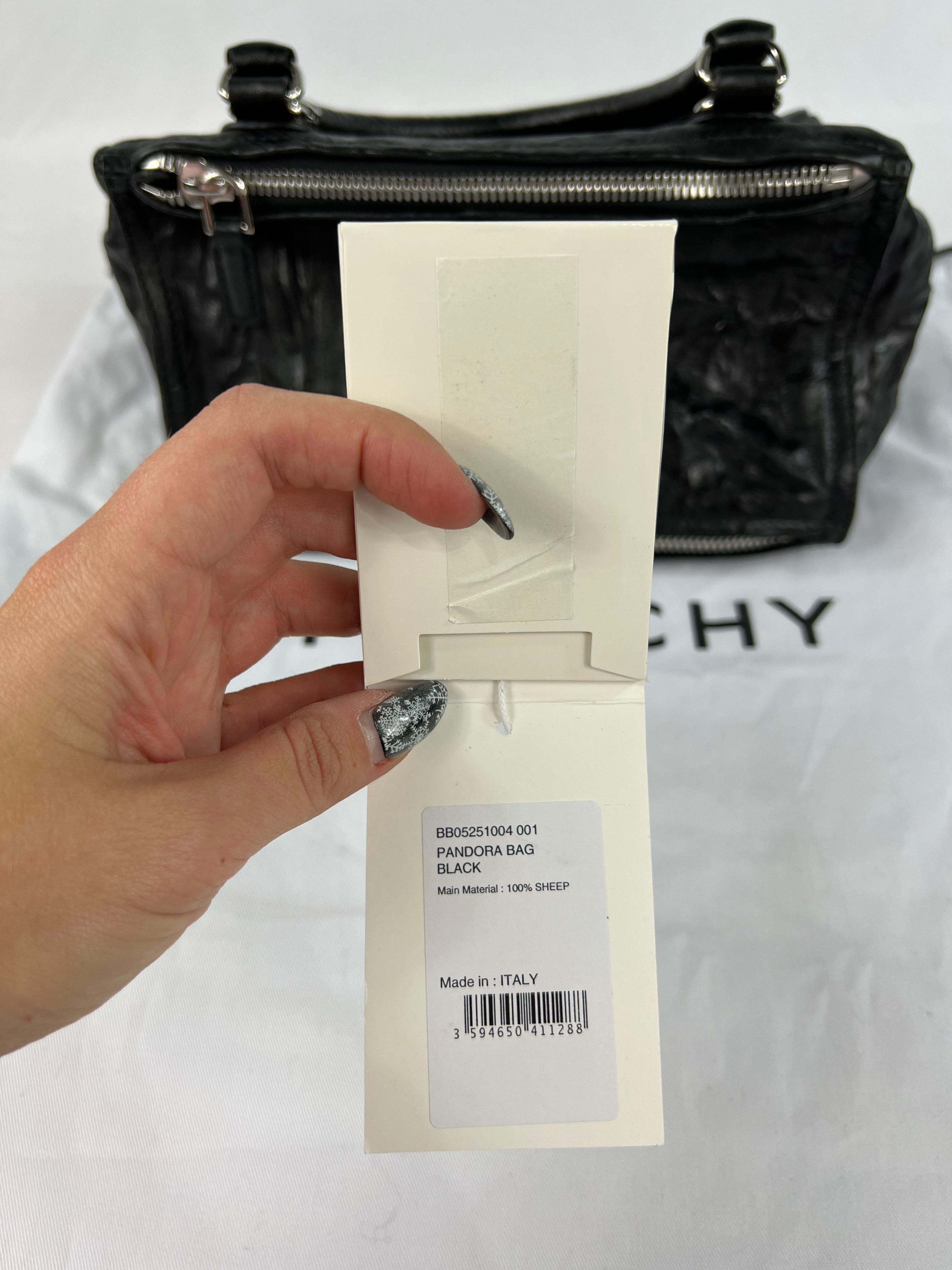Givenchy Black Leather Pandora Crossbody Handbag 5