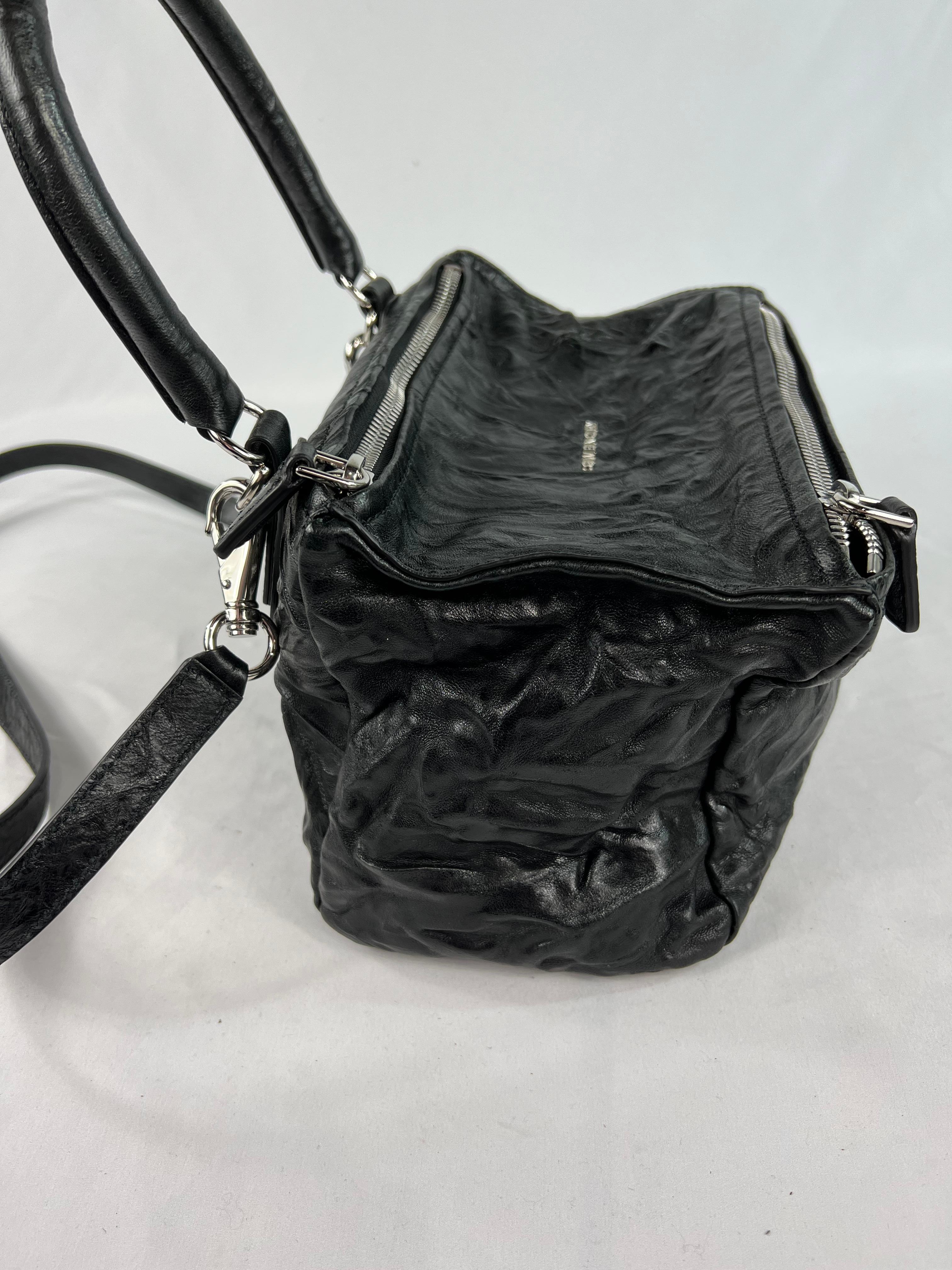 Givenchy Black Leather Pandora Crossbody Handbag In New Condition In Beverly Hills, CA