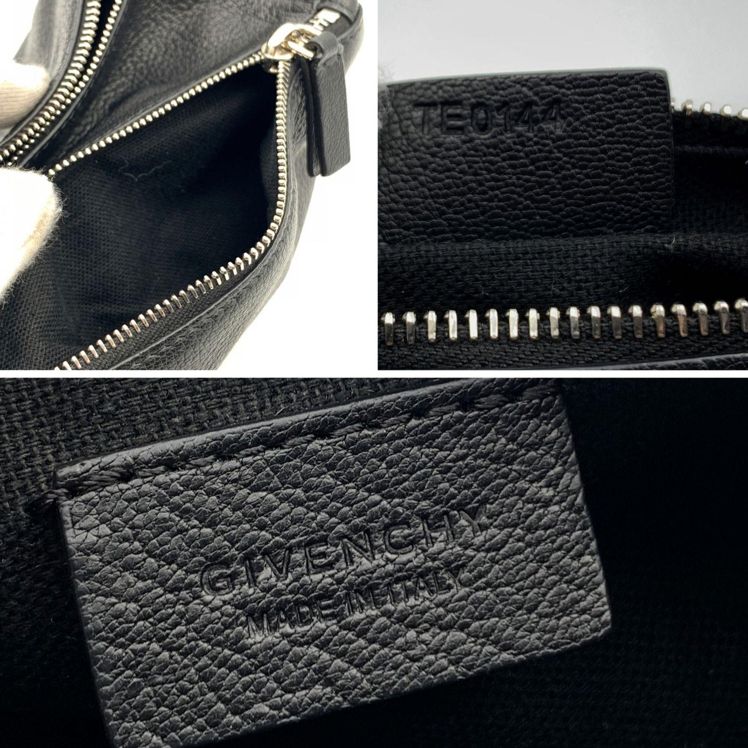 Givenchy Black Leather Pandora Pouch Clutch Bag Handbag In Excellent Condition In Rome, Rome