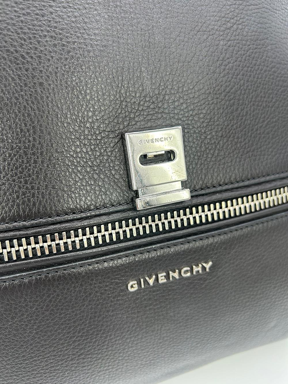 Givenchy - Sac à rabat en cuir noir Pandora Pure en vente 6