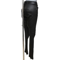 GIVENCHY Black Leather Pant Jean Mid-Rise Skinny Leg Zipper Sz M