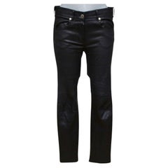GIVENCHY Black Leather Pant Jean Mid-Rise Skinny Leg Zipper Sz M