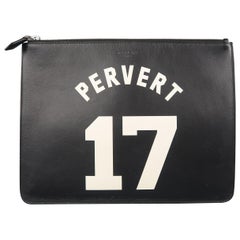 GIVENCHY Black Leather "PERVERT 17" Zip Puch Clutch