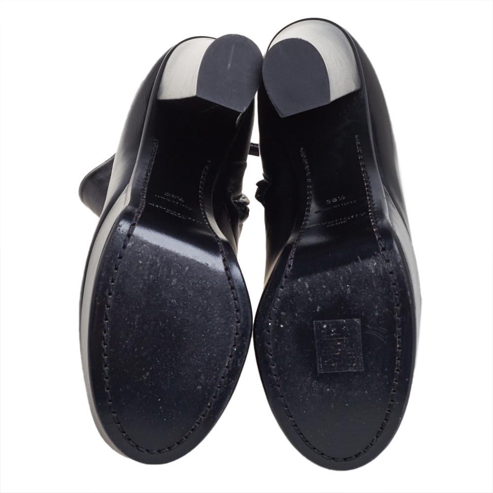 Givenchy Black Leather Platform Ankle Boots Size 36.5 3