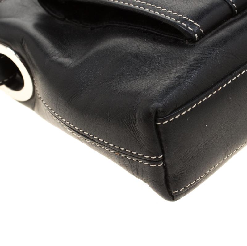 Givenchy Black Leather Pocket Shoulder Bag 2