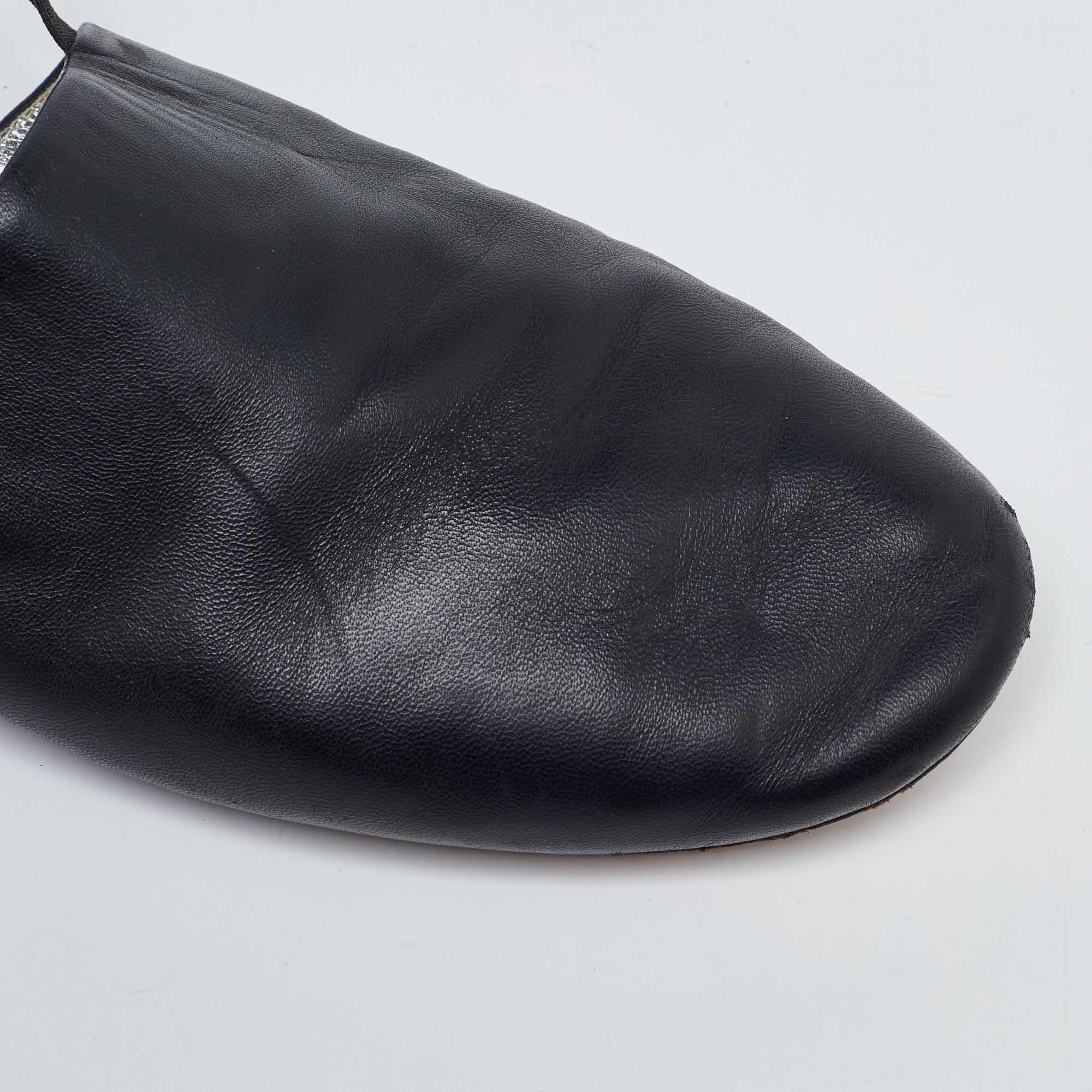 Givenchy Black Leather Rivington Slingback Flats Size 38 4