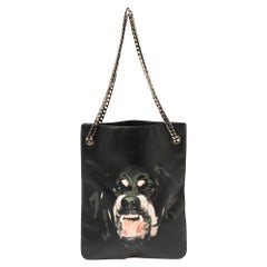 Givenchy Black Leather Rottweiler Chain Tote