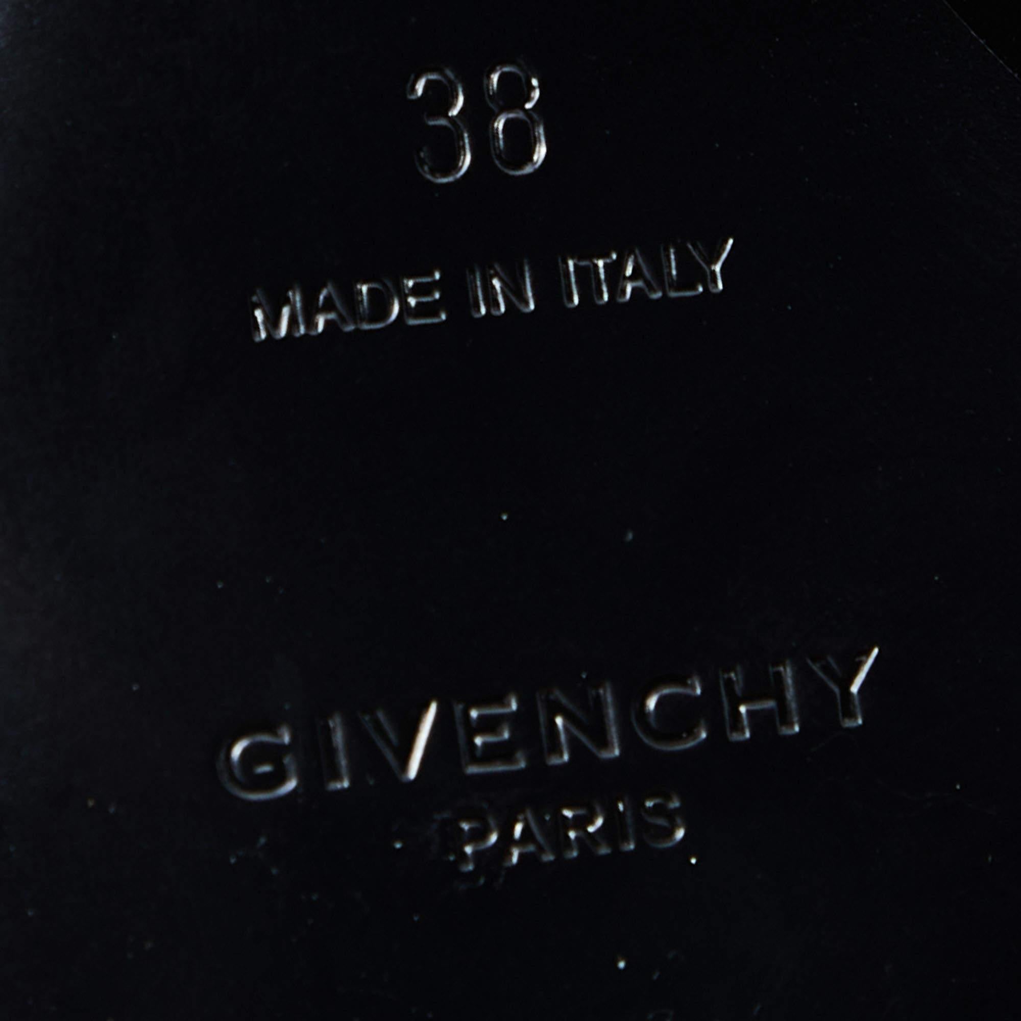 Givenchy Black Leather Shark Lock Knee Length Boots Size 38 1