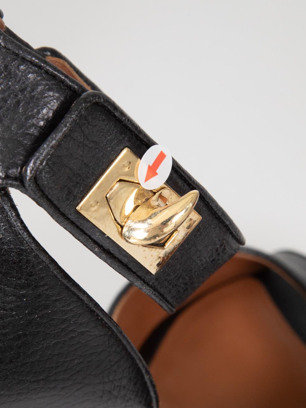 Givenchy Sandalias de piel negra con cierre de tiburón Talla IT 39.5 en venta 1