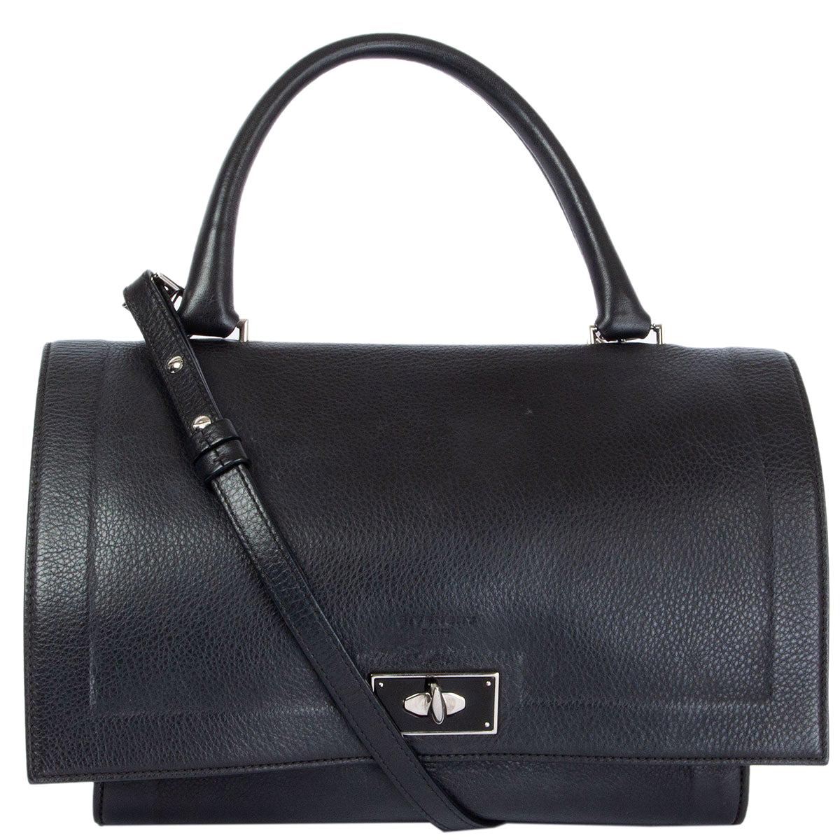 GIVENCHY black leather SHARK MINI Shoulder Bag