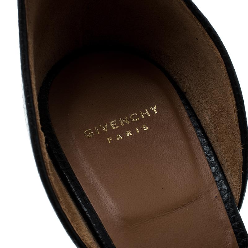 Givenchy Black Leather Sharktooth Ankle Wrap Sandals Size 37.5 3
