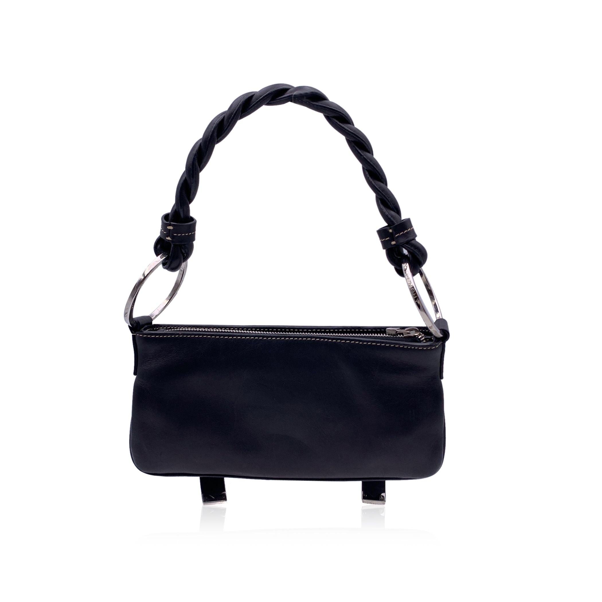 Bolso bandolera de piel negro Givenchy Correa trenzada Negro
