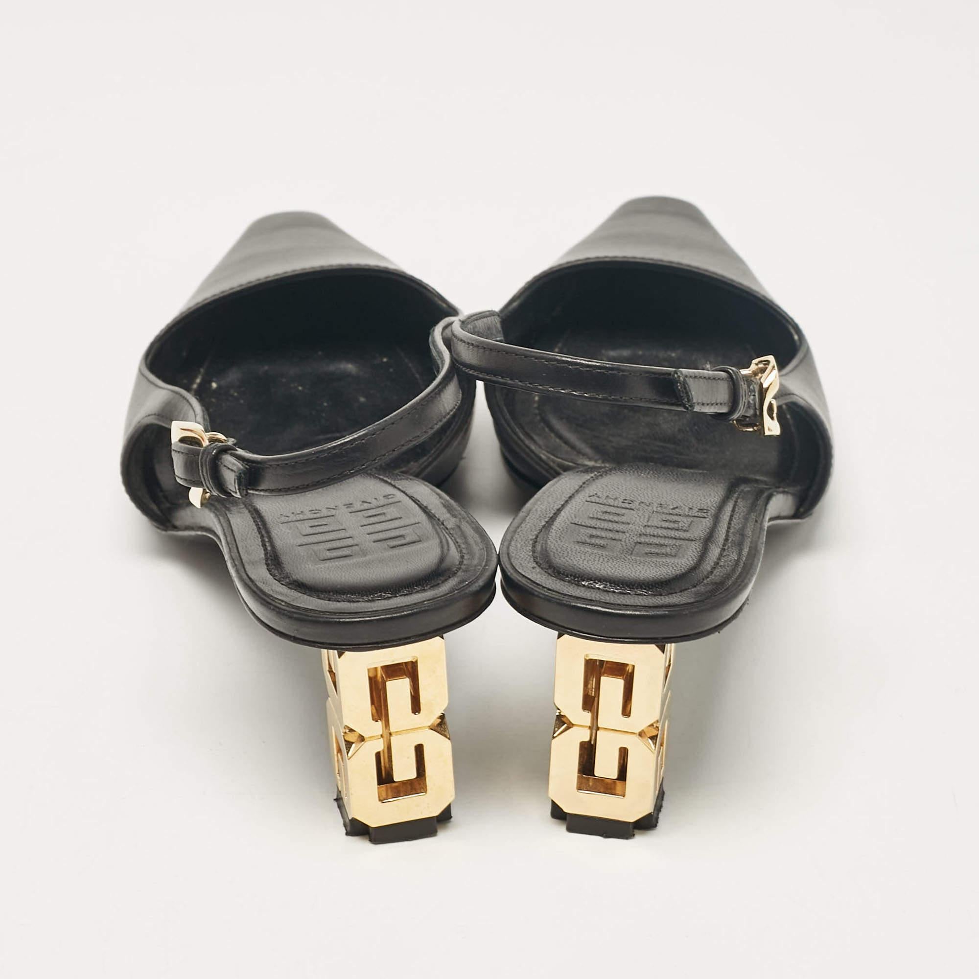 Givenchy Black Leather Slingback Pumps Size 38 1