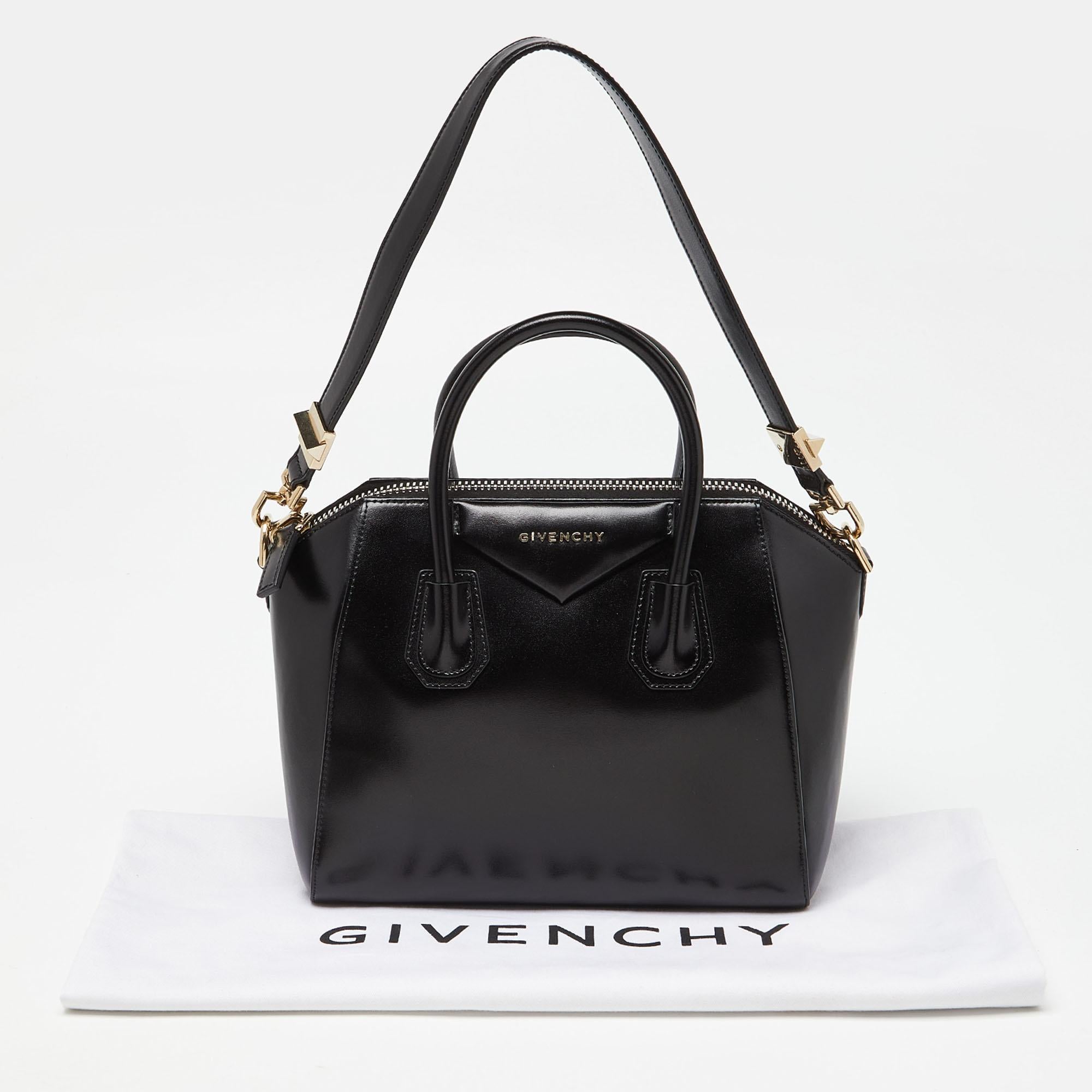 Givenchy Black Leather Small Antigona Satchel For Sale 7