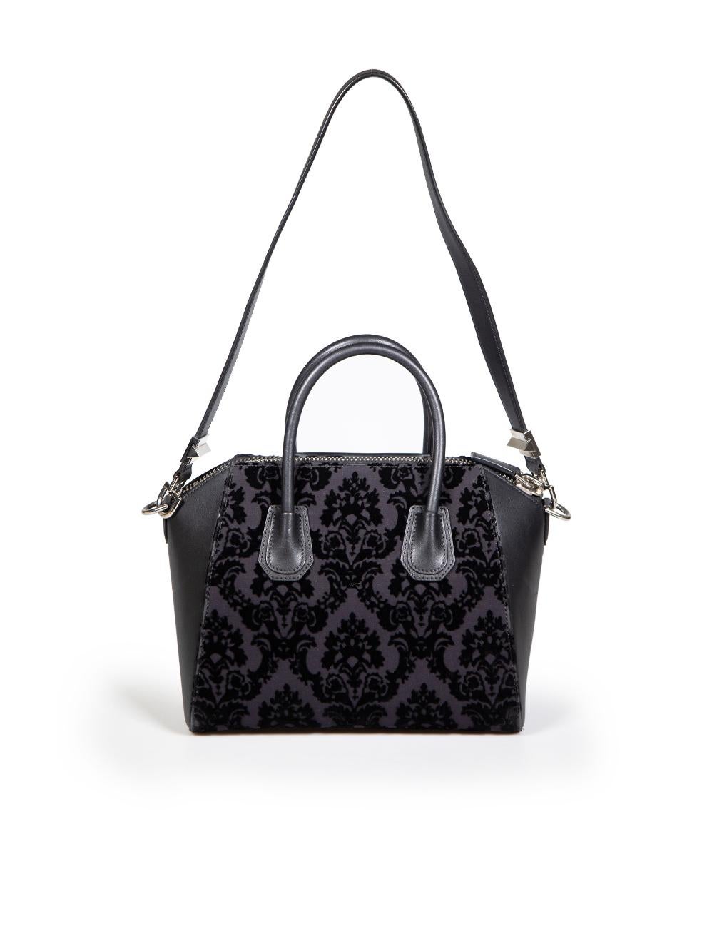 Givenchy Black Leather Small Devore Antigona In Good Condition In London, GB