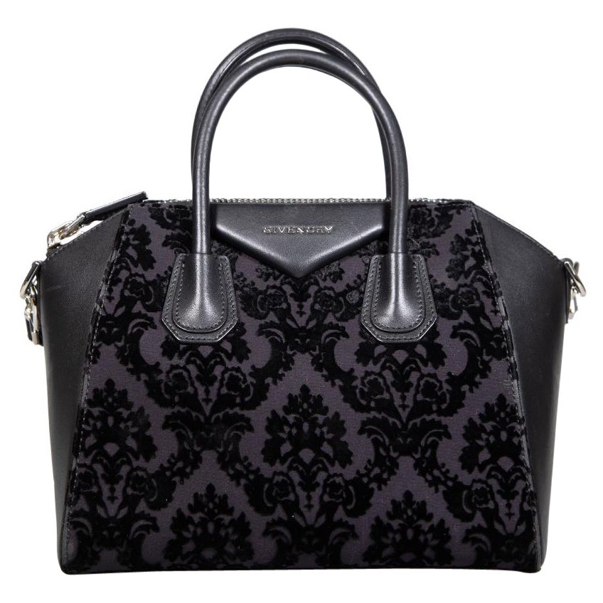 Givenchy Black Leather Small Devore Antigona