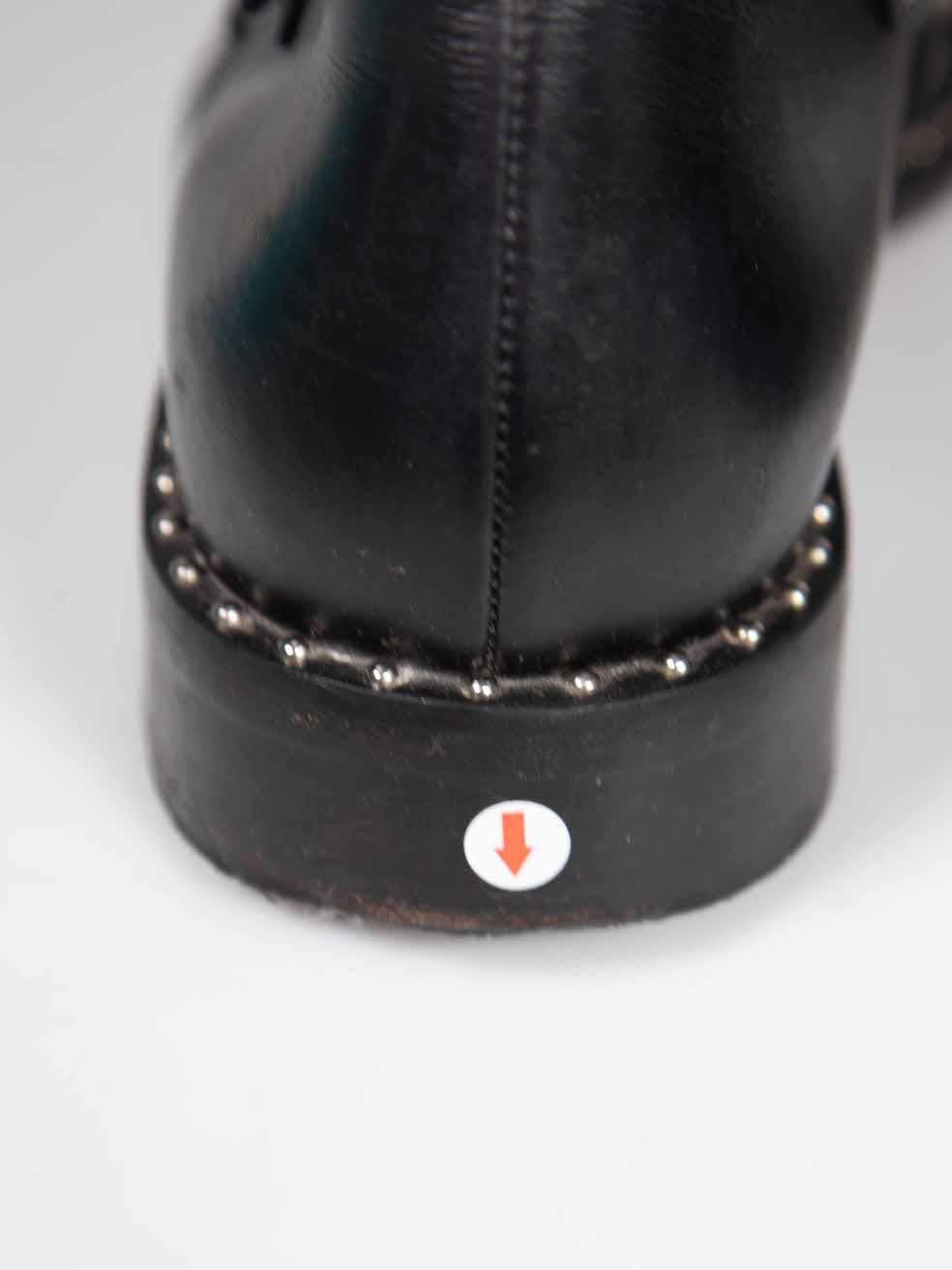 Givenchy Black Leather Studded Buckle Ankle Boots Size IT 38 2