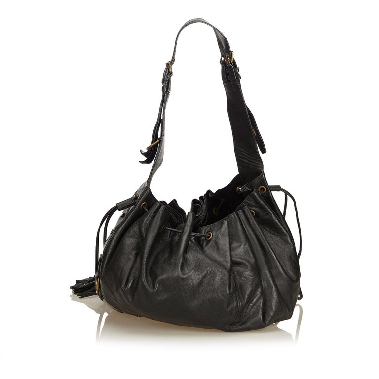 Givenchy Black Leather Tassel Hobo Bag