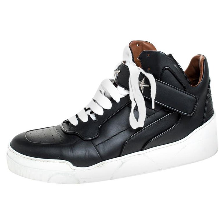 Givenchy Black Leather Tyson Star Studded High Top Sneakers Size 45 at ...