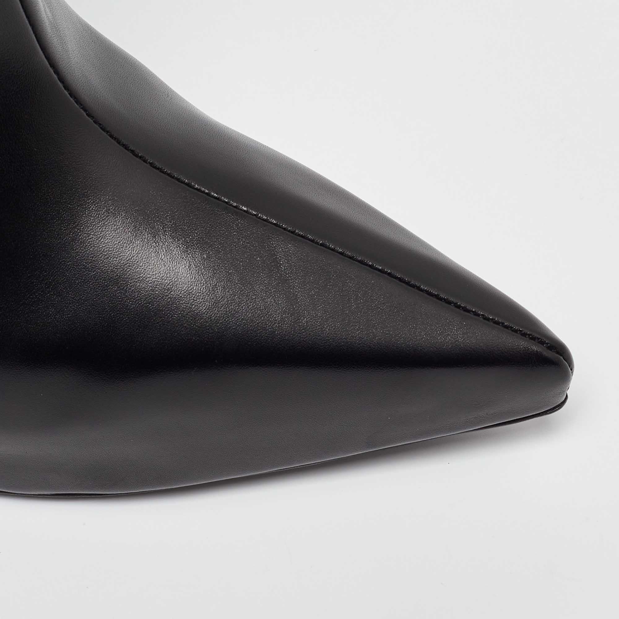 Givenchy Black Leather Wedge Knee Length Boots Size 37 For Sale 3