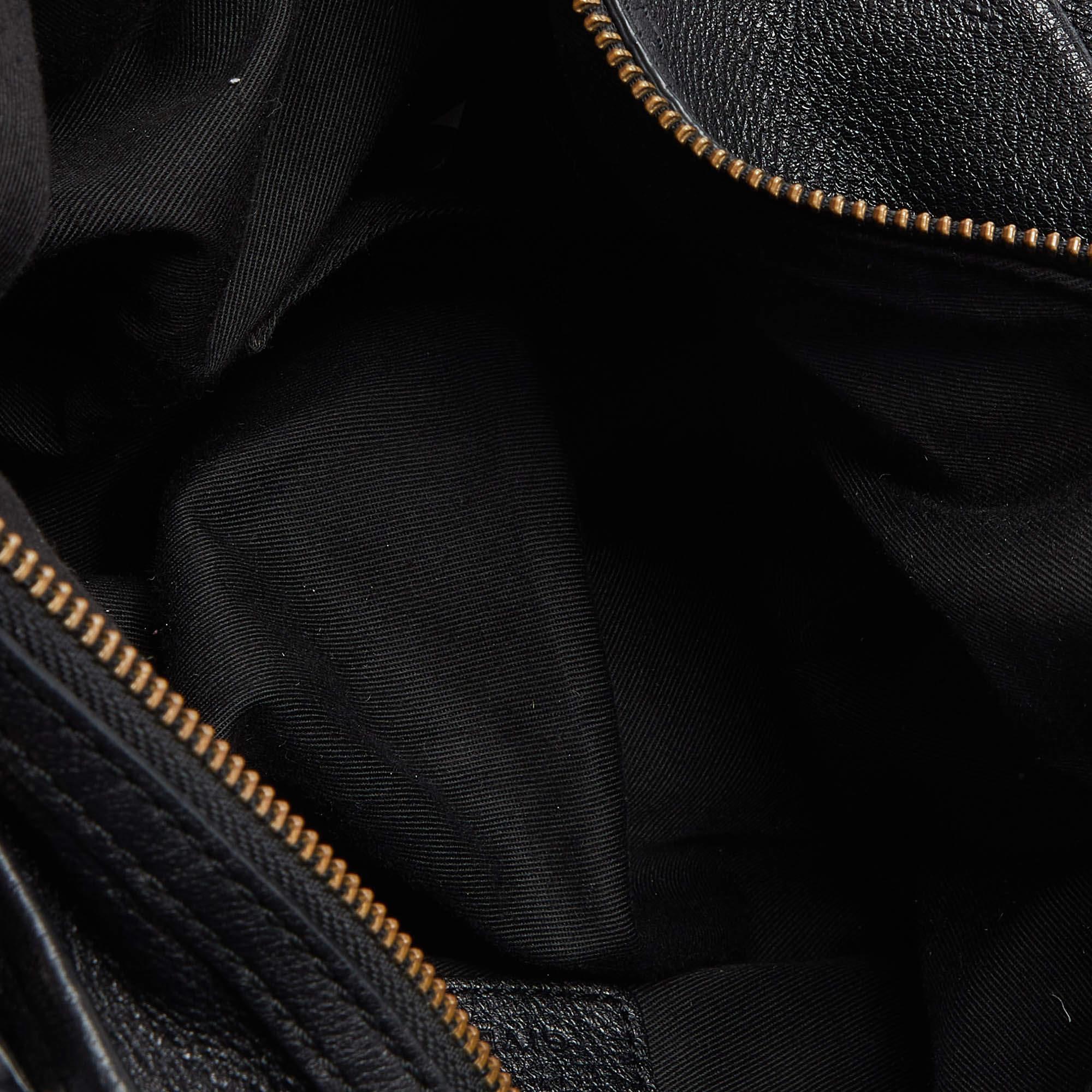 Givenchy Black Leather Zip Detail Hobo 6