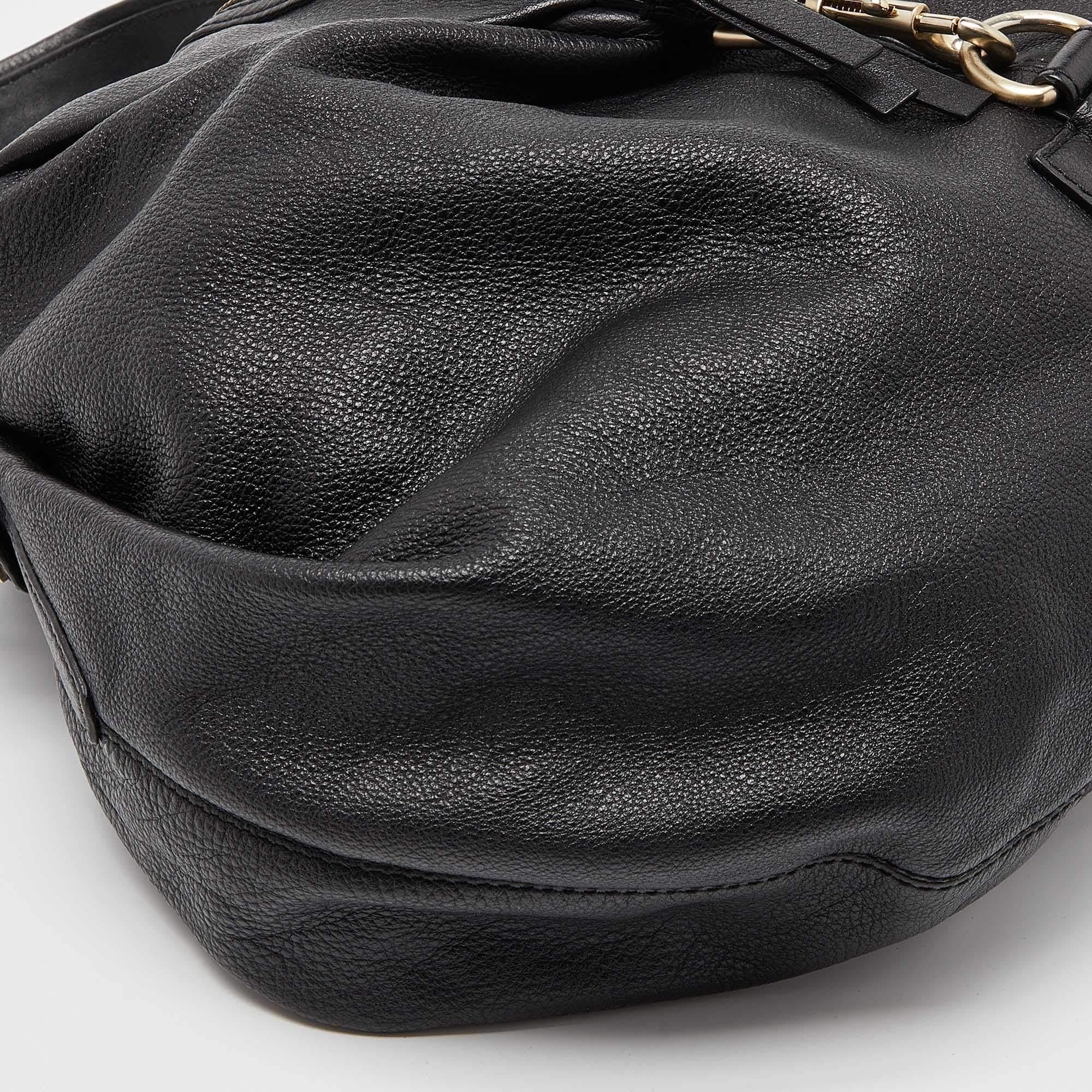 Givenchy Black Leather Zip Detail Hobo 3